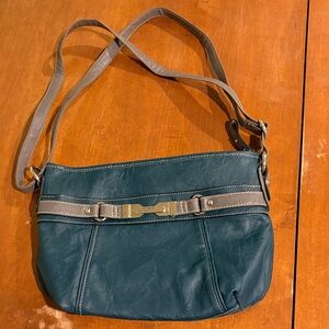 Teal and grey leather purse. Rossetti.